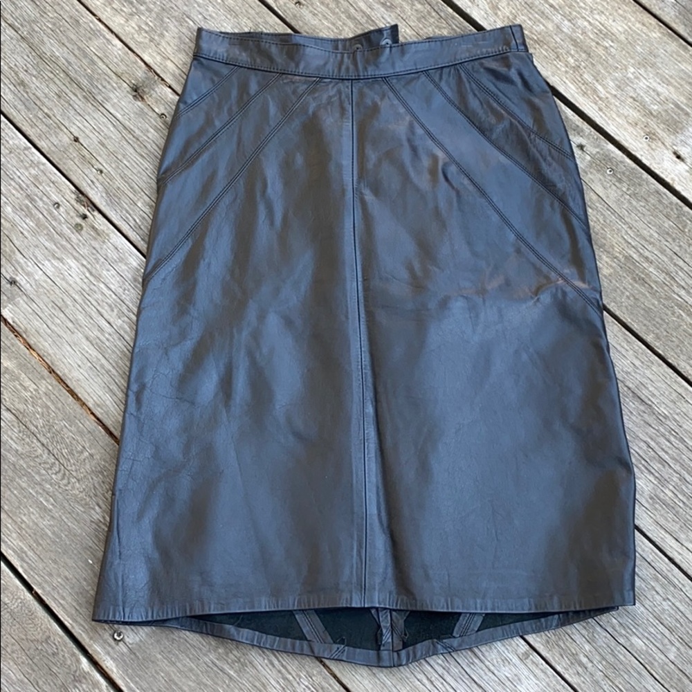 Black leather skirt